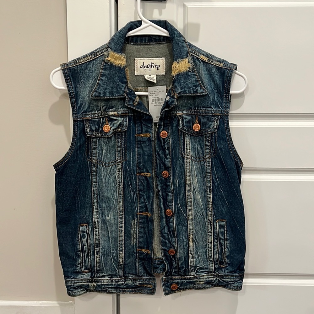 Buckle Denim Vest